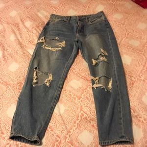 Forever 21 ripped mom jeans